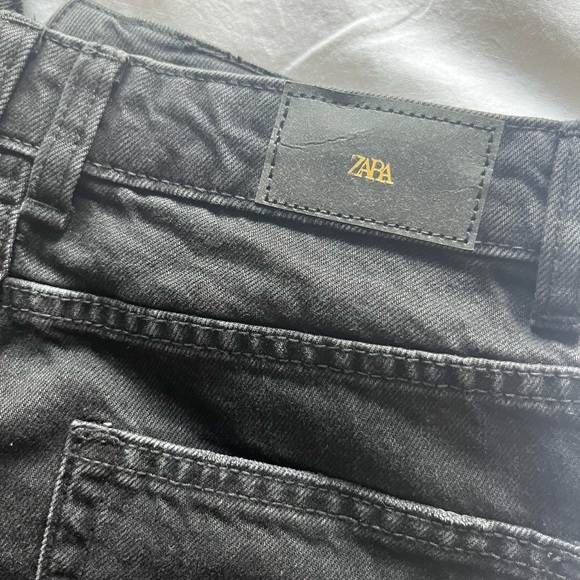 NWOT Zara Black Denim Mini Skirt - Picture 6 of 6